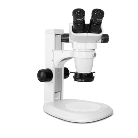 Scienscope SSZ Stereo Zoom Binocular With Polarized LED Light On Ergo-Track Stand SZ-PK2-R3